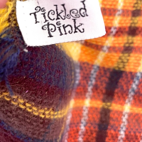NEW Elegant Cool Weather Square Scarf Wrap, Plum Gold Plaid, Super Soft! - Picture 8 of 10